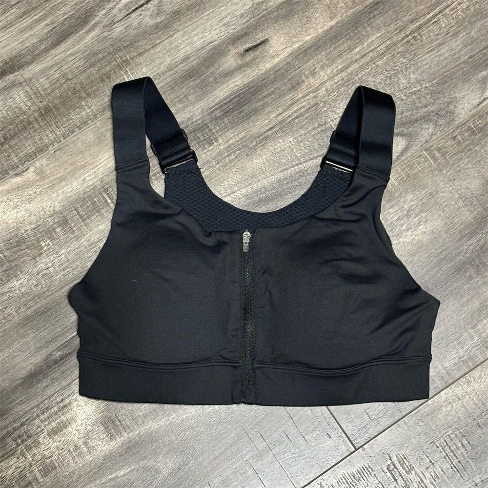 Outdoor Voices Women's High Support Zip Front Sports Bra Black Size S‎